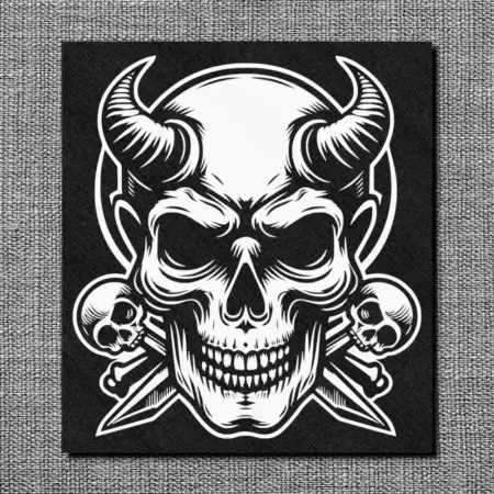 Demon Skull Back Patch, Gothic Oversize Patch