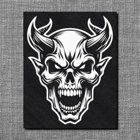 Demon Skull Back Patch, Gothic Oversize Patch