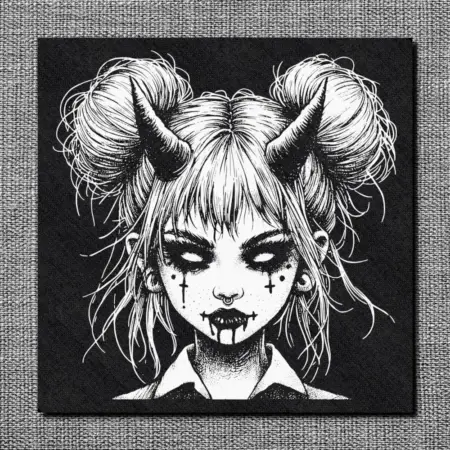 Devil Girl Back Patch, Gothic Oversize Patch
