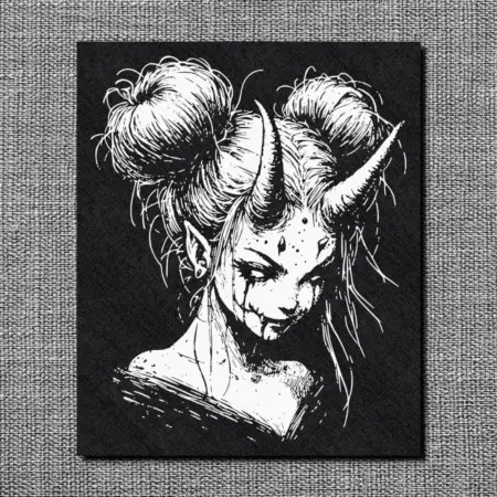 Devil Girl Back Patch, Gothic Oversize Patch