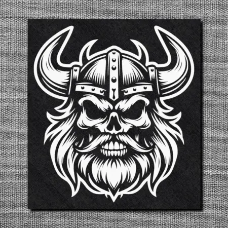 Viking Head Back Patch, Gothic Oversize Patch
