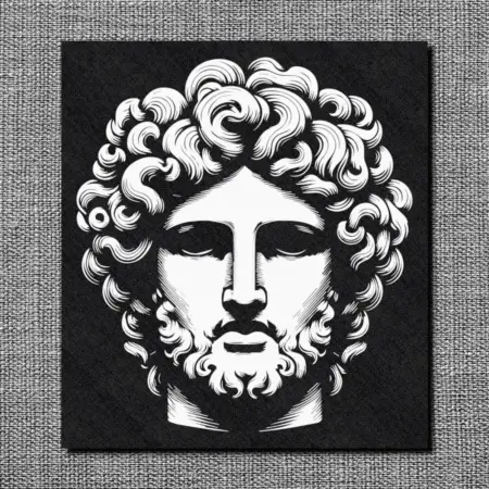 Ancient Greek Back Patch, Greek Statue Oversize Patch