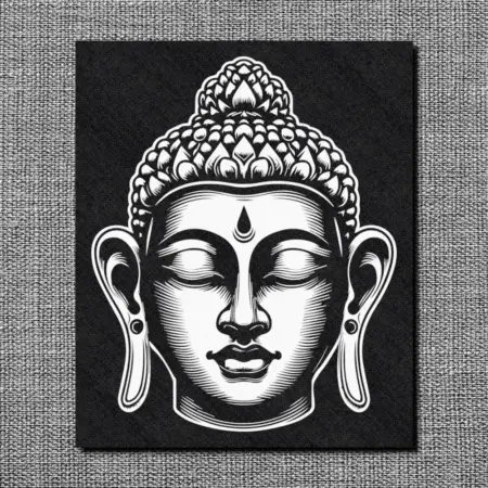 Buddha Head Back Patch, Buddha Statue Oversize Patch