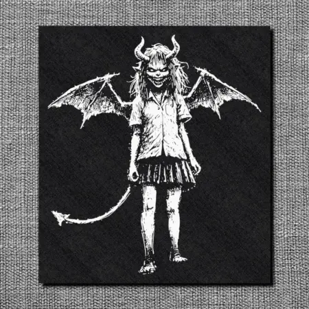 Demon Kid Back Patch, Gothic Style Oversize Back Patch