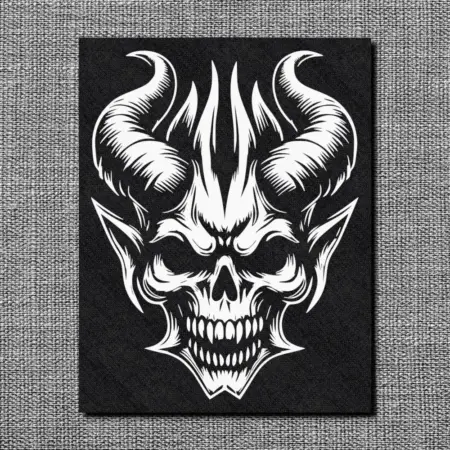 Demon Skull Back Patch, Gothic Style Demon Back Patch