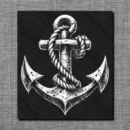 Gothic Style Anchor Back Patch, Anchor Goth Patch