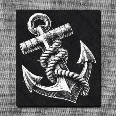 Gothic Style Anchor Back Patch, Anchor Goth Patch