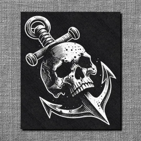 Gothic Style Anchor Back Patch, Anchor Goth Patch