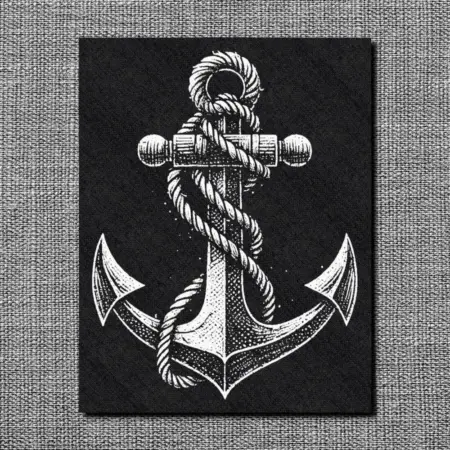 Gothic Style Anchor Back Patch, Anchor Goth Patch