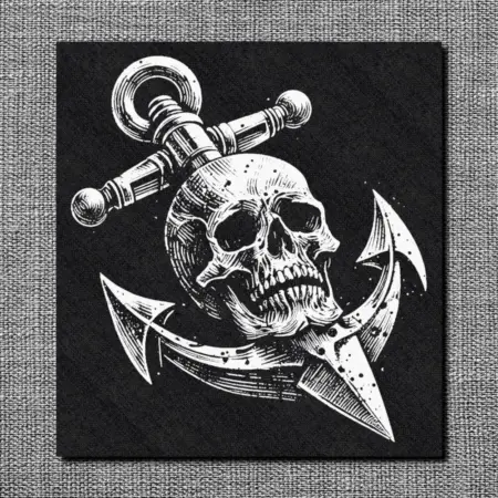 Gothic Style Anchor Back Patch, Anchor Goth Patch