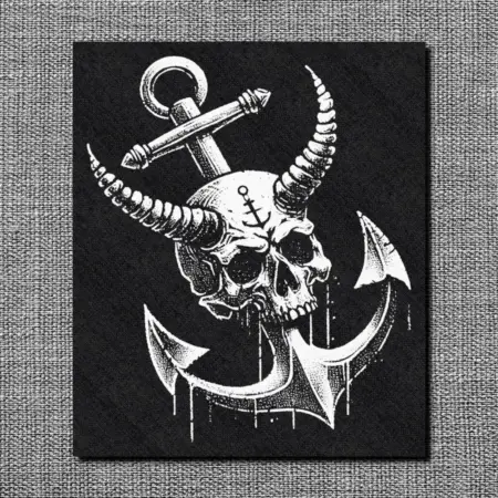 Gothic Style Anchor Back Patch, Anchor Goth Patch