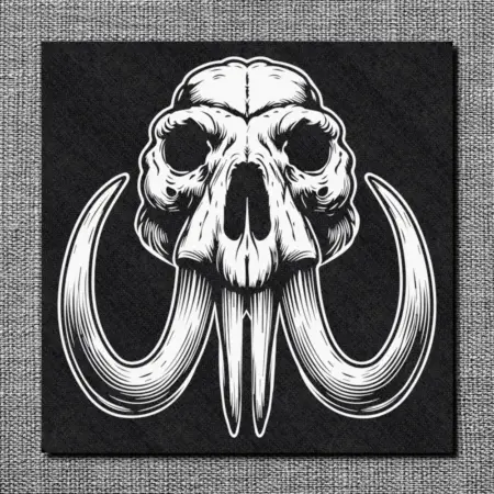 Mammoth Head Back Patch, Mammoth Skull Oversize Patch