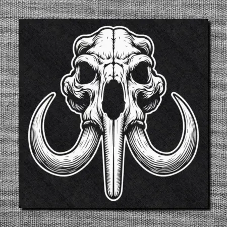 Mammoth Head Back Patch, Mammoth Skull Oversize Patch