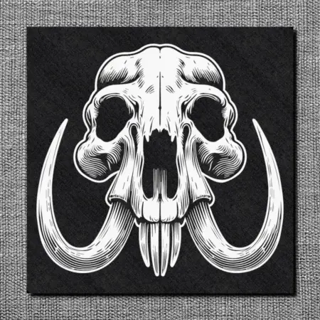 Mammoth Head Back Patch, Mammoth Skull Oversize Patch