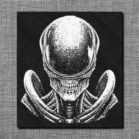 Scary Alien Back Patch, Alien Head Oversize Patch