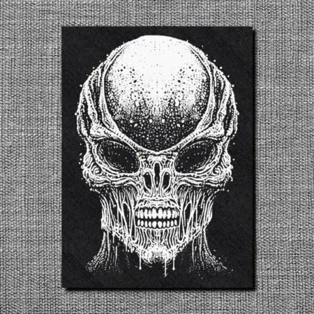 Scary Alien Back Patch, Alien Head Oversize Patch