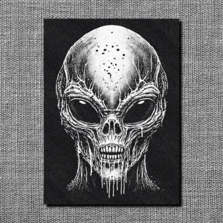 Scary Alien Back Patch, Alien Head Oversize Patch