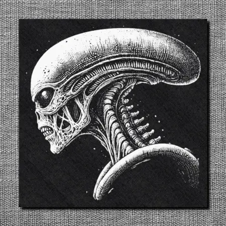 Scary Alien Back Patch, Alien Head Oversize Patch