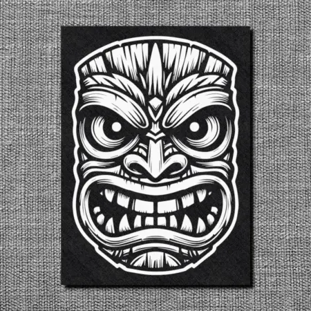 Tiki Mask Back Patch, Tribal Hawaiian Oversize Patch