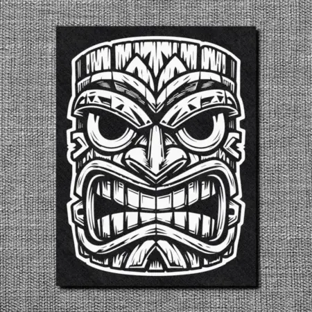 Tiki Mask Back Patch, Tribal Hawaiian Oversize Patch